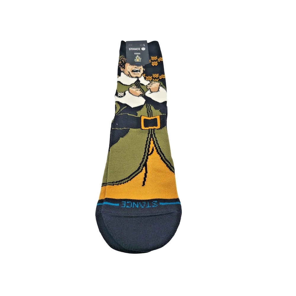 Stance Elf Smiling's My Favorite Socks Size L Crew Holiday Buddy Movie New